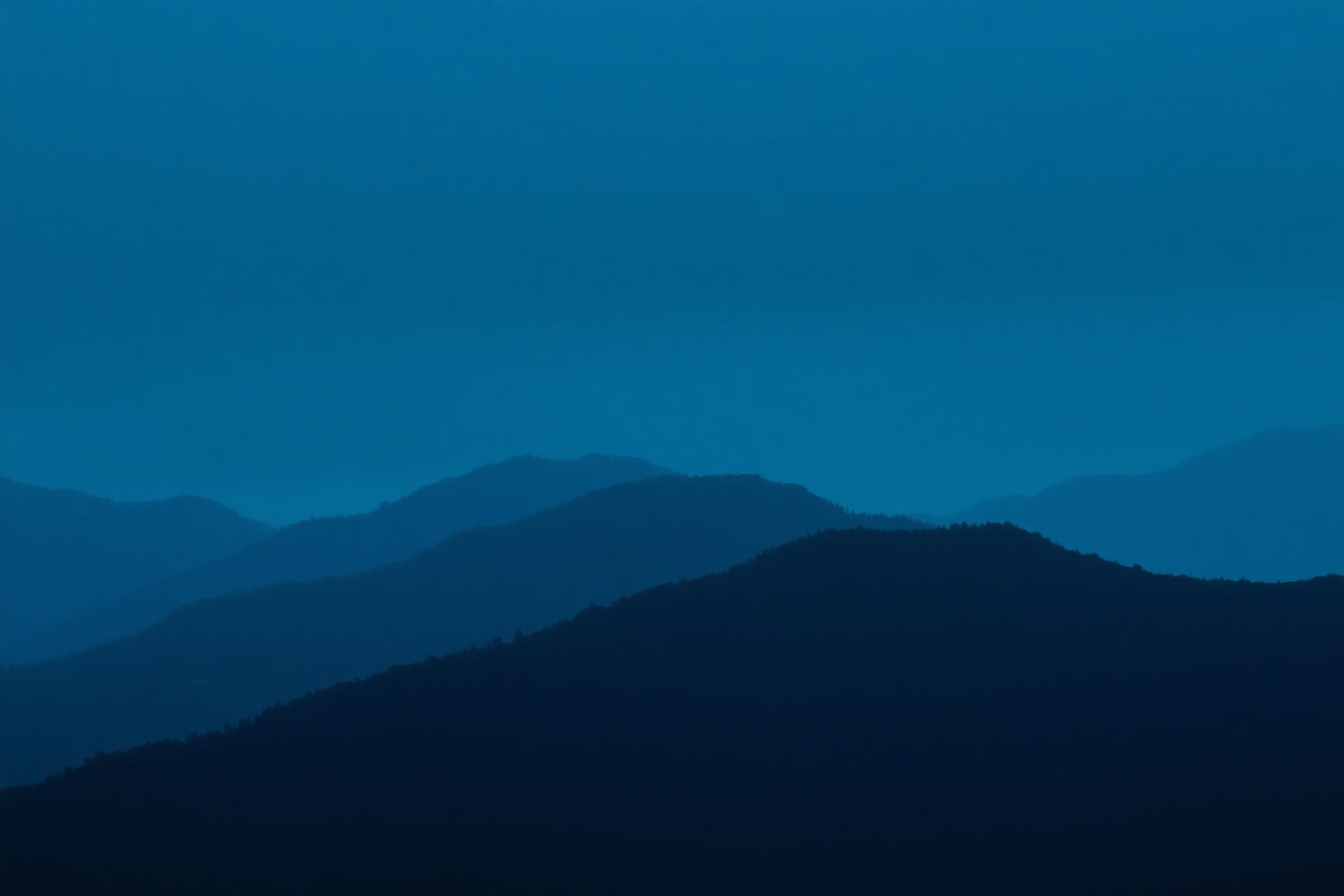 Mountain ridges at dusk